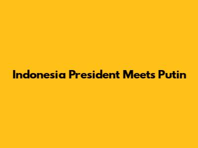 Indonesia President Meets Putin
