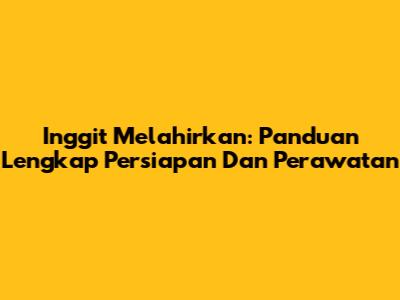 Inggit Melahirkan: Panduan Lengkap Persiapan Dan Perawatan
