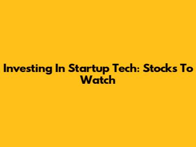 Investing In Startup Tech: Stocks To Watch