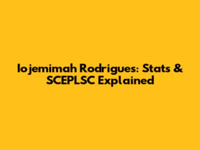 Iojemimah Rodrigues: Stats & SCEPLSC Explained