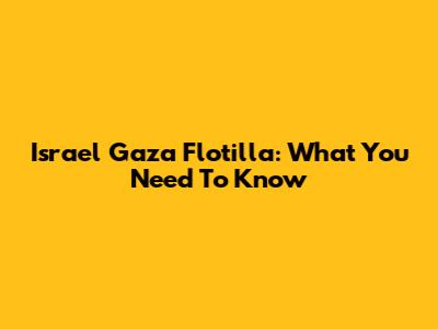 Israel Gaza Flotilla: What You Need To Know
