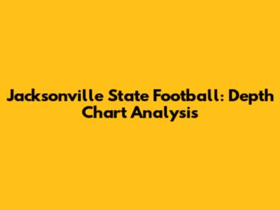 Jacksonville State Football: Depth Chart Analysis