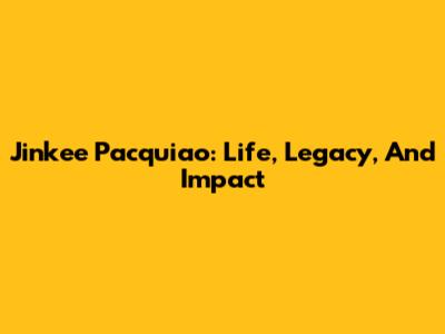 Jinkee Pacquiao: Life, Legacy, And Impact