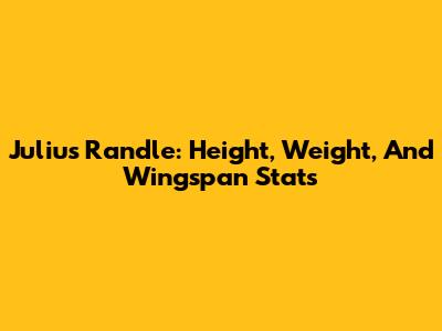 Julius Randle: Height, Weight, And Wingspan Stats