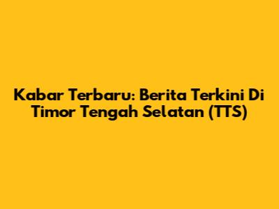 Kabar Terbaru: Berita Terkini Di Timor Tengah Selatan (TTS)