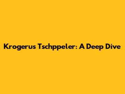 Krogerus Tschppeler: A Deep Dive