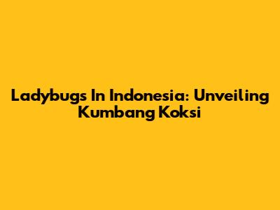 Ladybugs In Indonesia: Unveiling Kumbang Koksi
