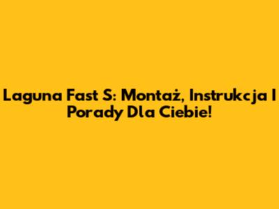 Laguna Fast S: Montaż, Instrukcja I Porady Dla Ciebie!