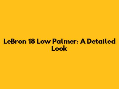 LeBron 18 Low Palmer: A Detailed Look
