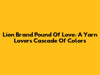 Lion Brand Pound Of Love: A Yarn Lover's Cascade Of Colors