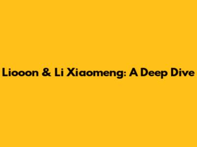 Liooon & Li Xiaomeng: A Deep Dive