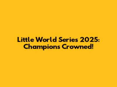 Little World Series 2025: Champions Crowned!