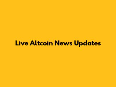 Live Altcoin News Updates