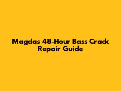 Magda's 48-Hour Bass Crack Repair Guide