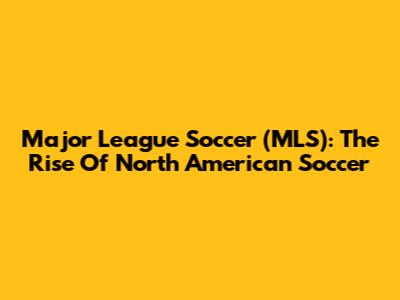 Major League Soccer (MLS): The Rise Of North American Soccer
