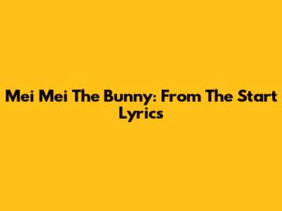 Mei Mei The Bunny: "From The Start" Lyrics