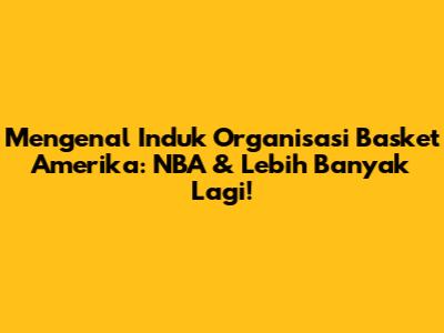 Mengenal Induk Organisasi Basket Amerika: NBA & Lebih Banyak Lagi!