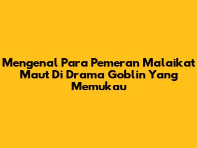 Mengenal Para Pemeran Malaikat Maut Di Drama Goblin Yang Memukau