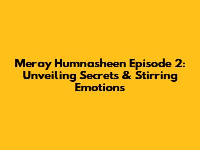 Meray Humnasheen Episode 2: Unveiling Secrets & Stirring Emotions