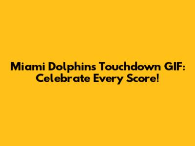 Miami Dolphins Touchdown GIF: Celebrate Every Score!