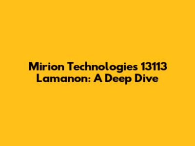 Mirion Technologies 13113 Lamanon: A Deep Dive
