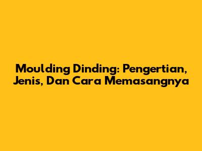 Moulding Dinding: Pengertian, Jenis, Dan Cara Memasangnya