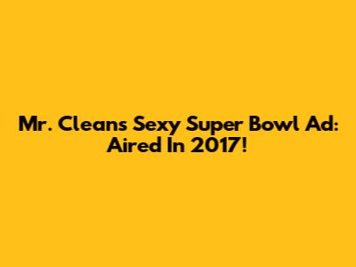 Mr. Clean's Sexy Super Bowl Ad: Aired In 2017!