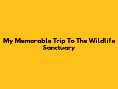My Memorable Trip To The Wildlife Sanctuary