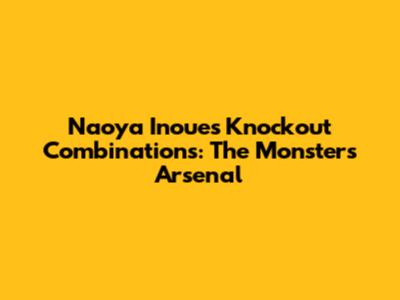 Naoya Inoue's Knockout Combinations: The Monster's Arsenal