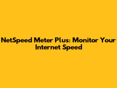 NetSpeed Meter Plus: Monitor Your Internet Speed
