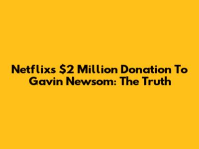 Netflix's $2 Million Donation To Gavin Newsom: The Truth