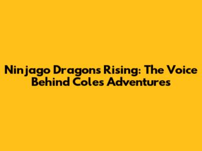 Ninjago Dragons Rising: The Voice Behind Cole's Adventures