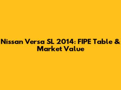 Nissan Versa SL 2014: FIPE Table & Market Value
