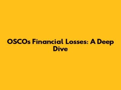 OSCO's Financial Losses: A Deep Dive