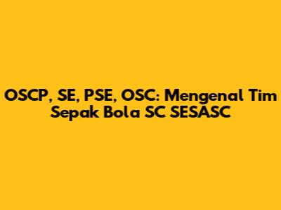 OSCP, SE, PSE, OSC: Mengenal Tim Sepak Bola SC SESASC