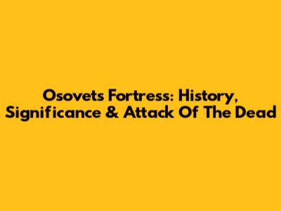 Osovets Fortress: History, Significance & Attack Of The Dead