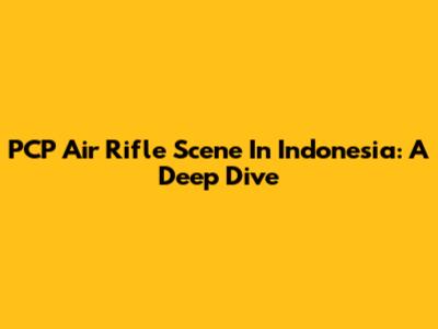 PCP Air Rifle Scene In Indonesia: A Deep Dive