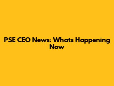 PSE CEO News: What's Happening Now
