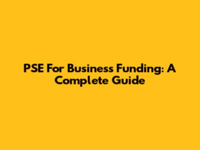 PSE For Business Funding: A Complete Guide