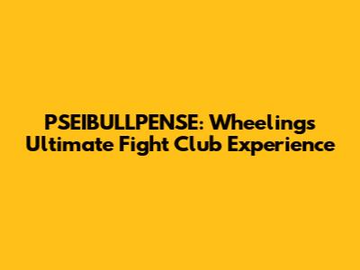 PSEIBULLPENSE: Wheeling's Ultimate Fight Club Experience