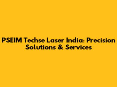 PSEIM Techse Laser India: Precision Solutions & Services