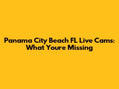 Panama City Beach FL Live Cams: What You're Missing