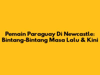 Pemain Paraguay Di Newcastle: Bintang-Bintang Masa Lalu & Kini