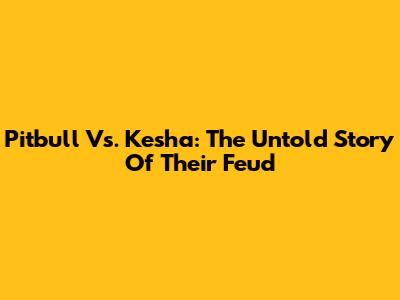 Pitbull Vs. Kesha: The Untold Story Of Their Feud