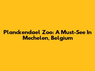 Planckendael Zoo: A Must-See In Mechelen, Belgium