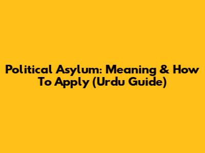 Political Asylum: Meaning & How To Apply (Urdu Guide)