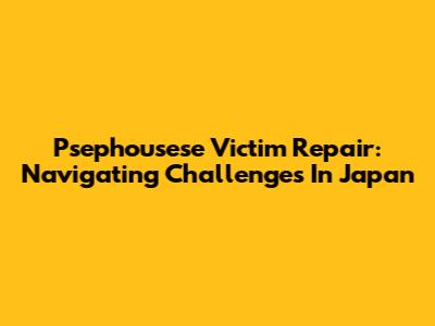 Psephousese Victim Repair: Navigating Challenges In Japan