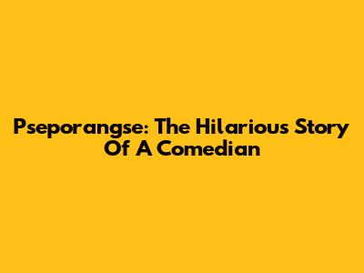 Pseporangse: The Hilarious Story Of A Comedian
