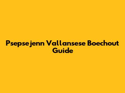 Psepsejenn Vallansese Boechout Guide