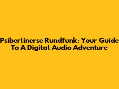 Psiberlinerse Rundfunk: Your Guide To A Digital Audio Adventure